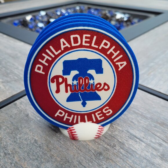Philadelphia Phillies Coaster Set - 3D Printed - (Set of 4) - Picture 1 of 3